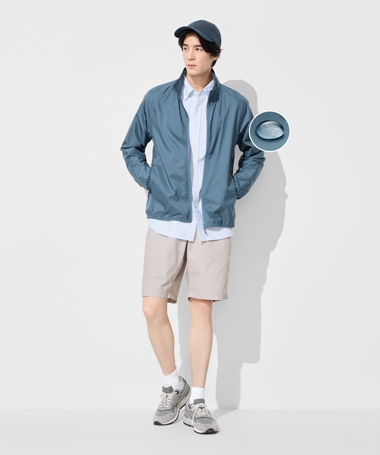 抗UV輕型立領風衣外套-男