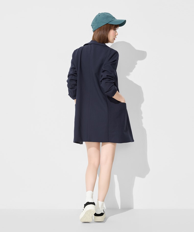 寬長版西裝外套-女