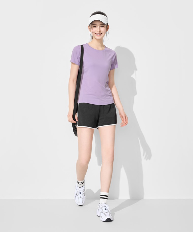 吸排網眼短袖T恤-女