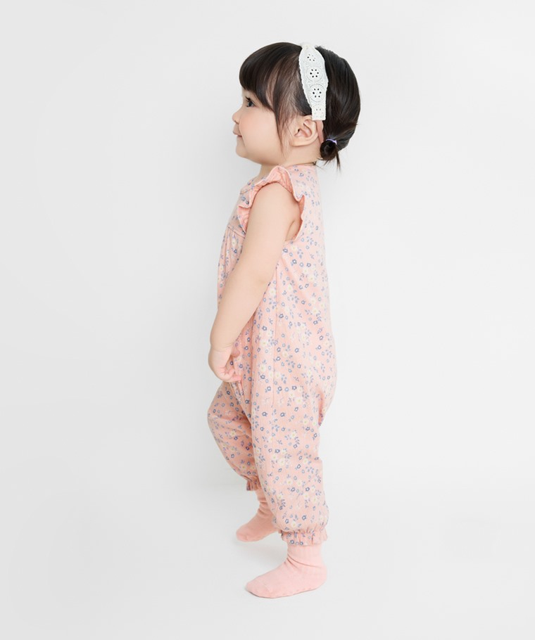 荷葉袖碎花連身衣-Baby