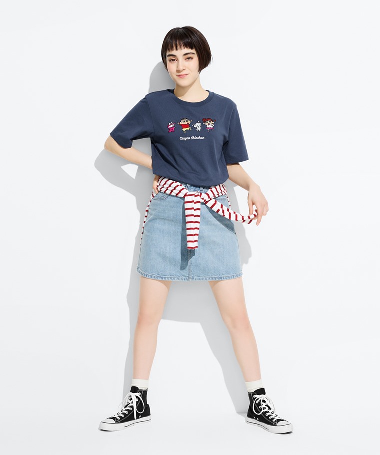 蠟筆小新寬版電繡T恤-06-女