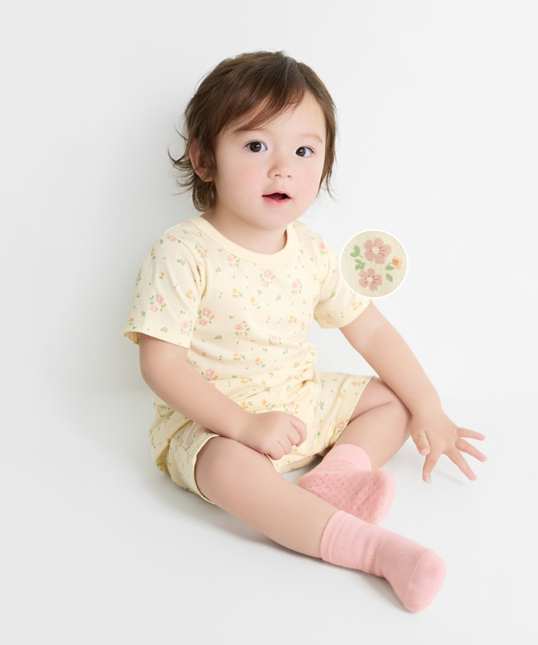 純棉碎花兔兔印花連身衣-Baby