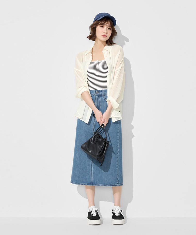 Bra條紋蕾絲細肩帶背心-女