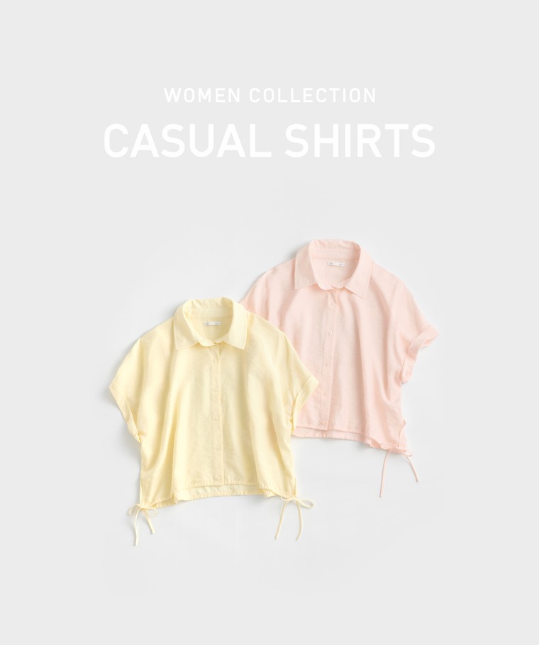 春夏女裝新品：女 · 短版綁帶短袖襯衫