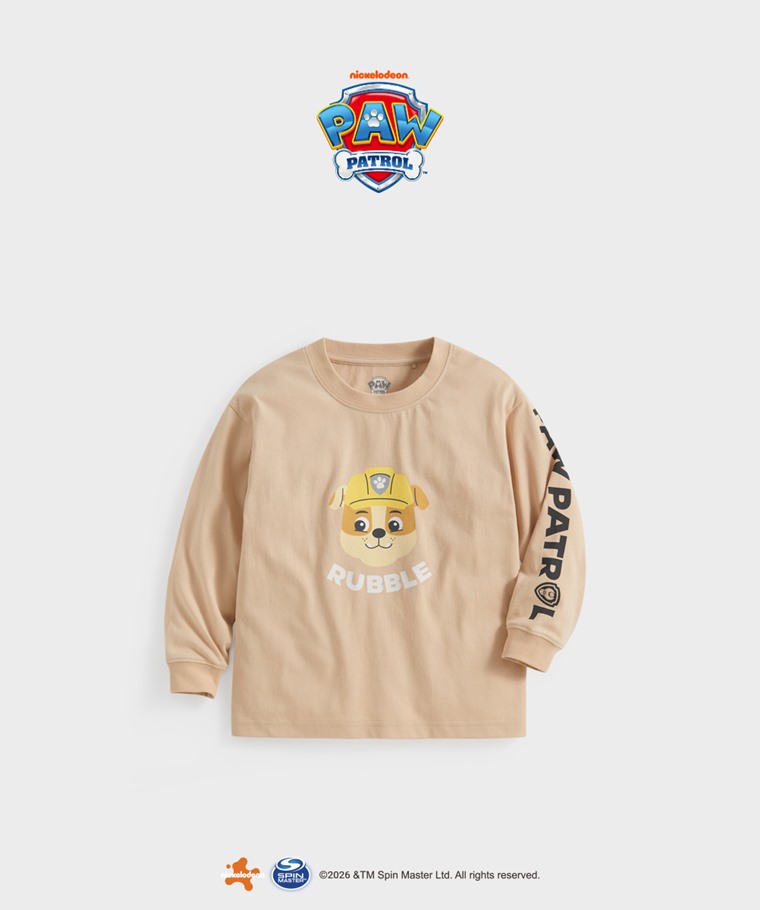 聯名系列T恤-KIDS：童 · 汪汪隊立大功寬版長袖印花T恤-02