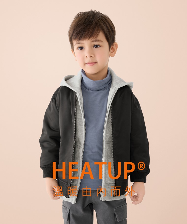 heatup高領九分袖上衣-童