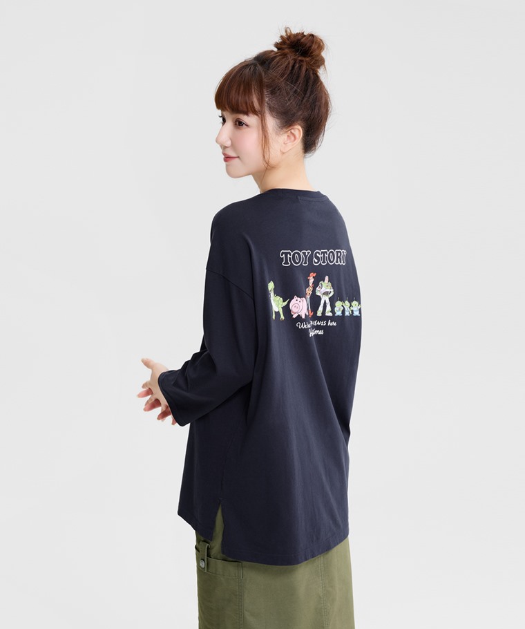 皮克斯系列寬長版八分袖印花T恤-01-女