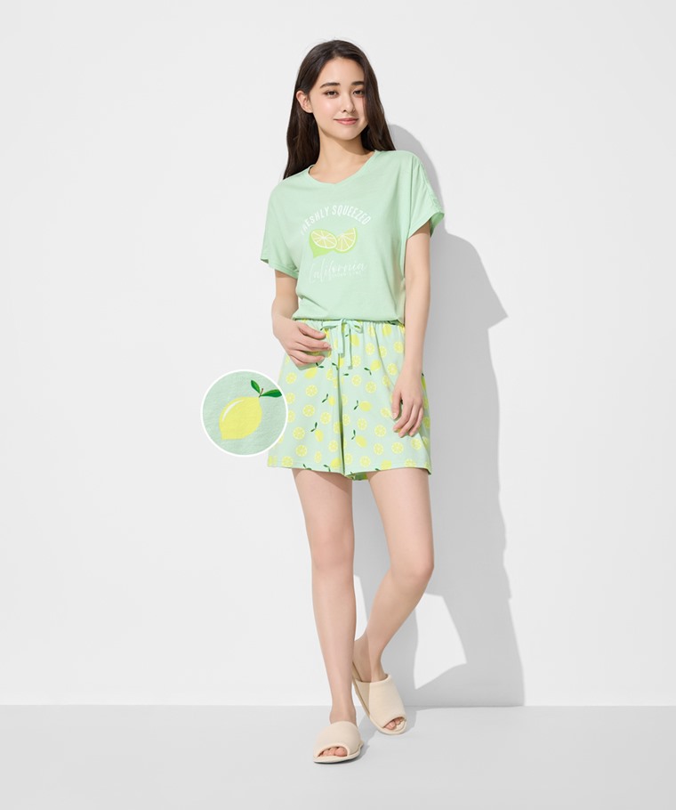 莫代爾V領青檸家居套裝-女