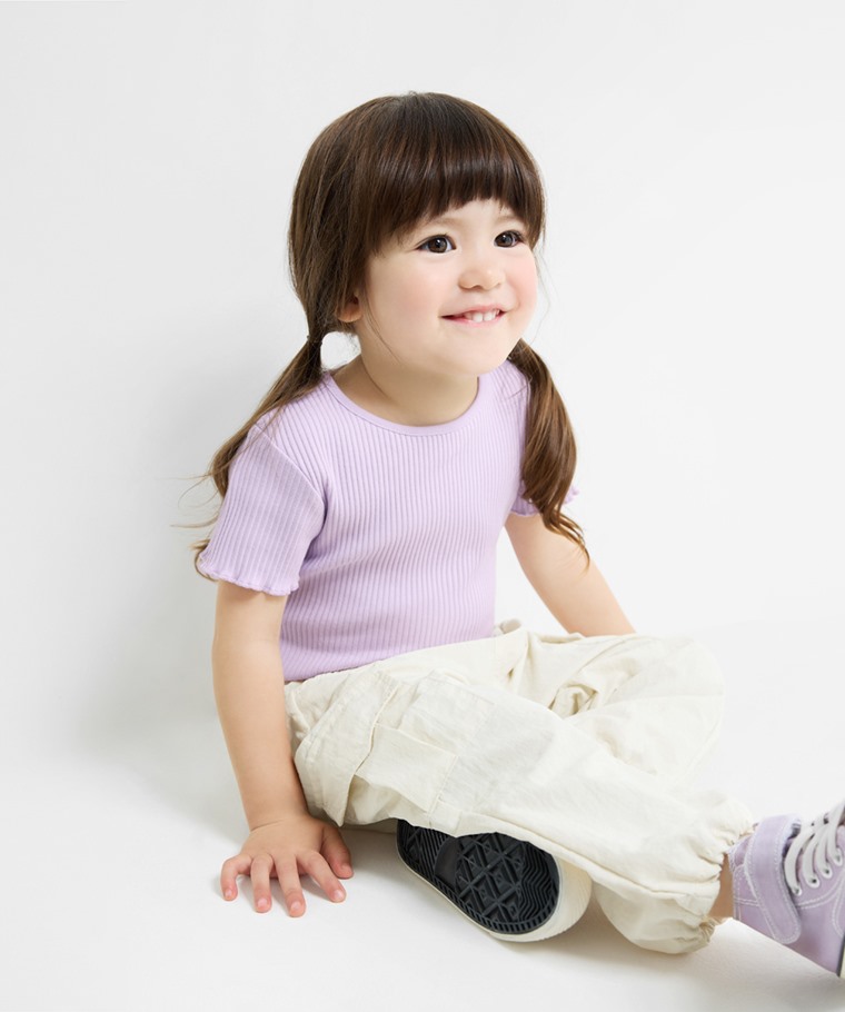 羅紋木耳邊T恤-童