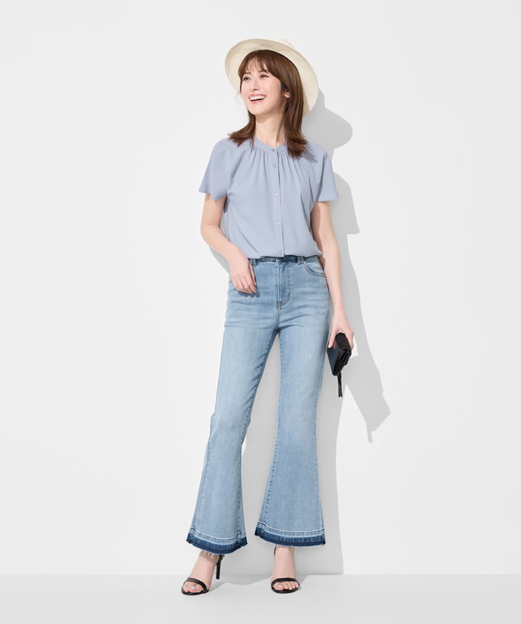 不收邊靴型牛仔褲-女