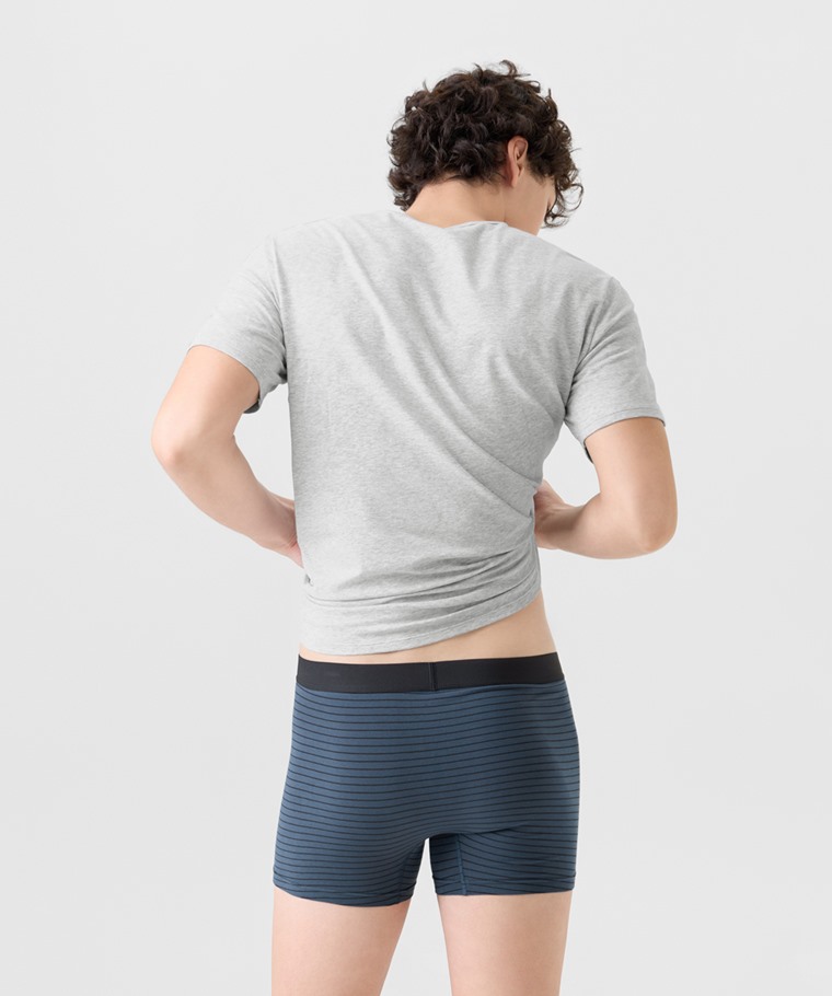 棉質中腰條紋平口內褲-男