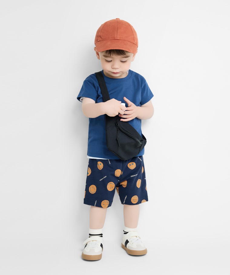 SmileyWorld®竹節棉印花短褲-Baby