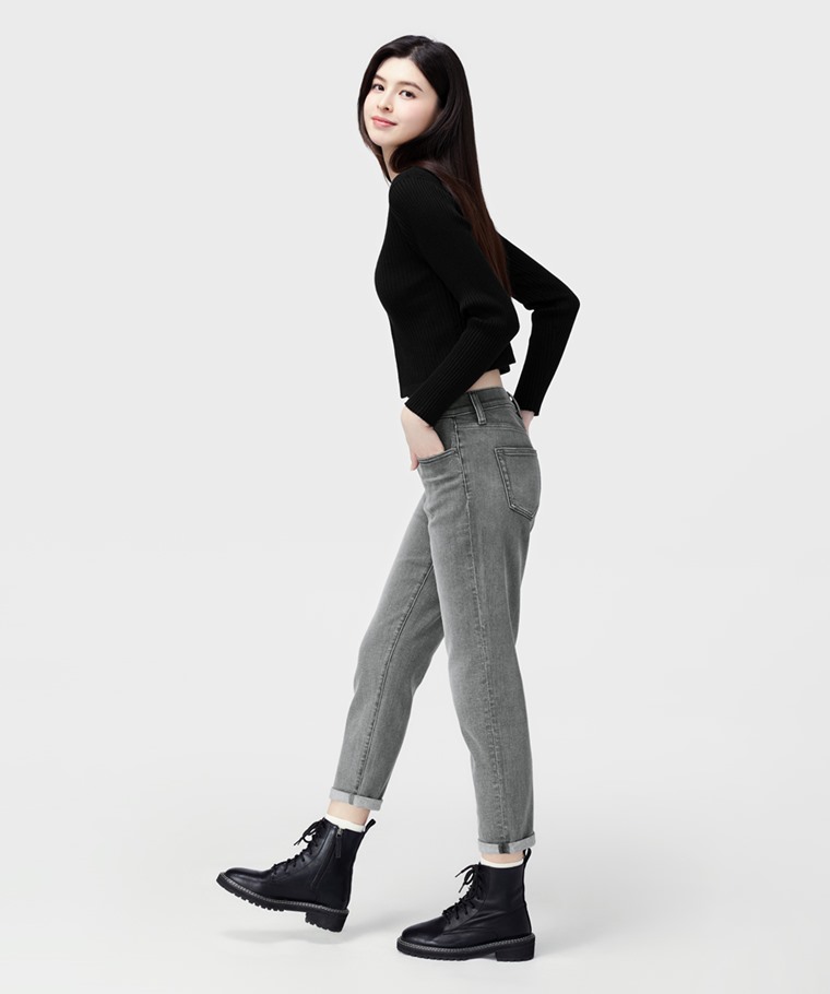 羅紋拉鍊開襟毛衣-女
