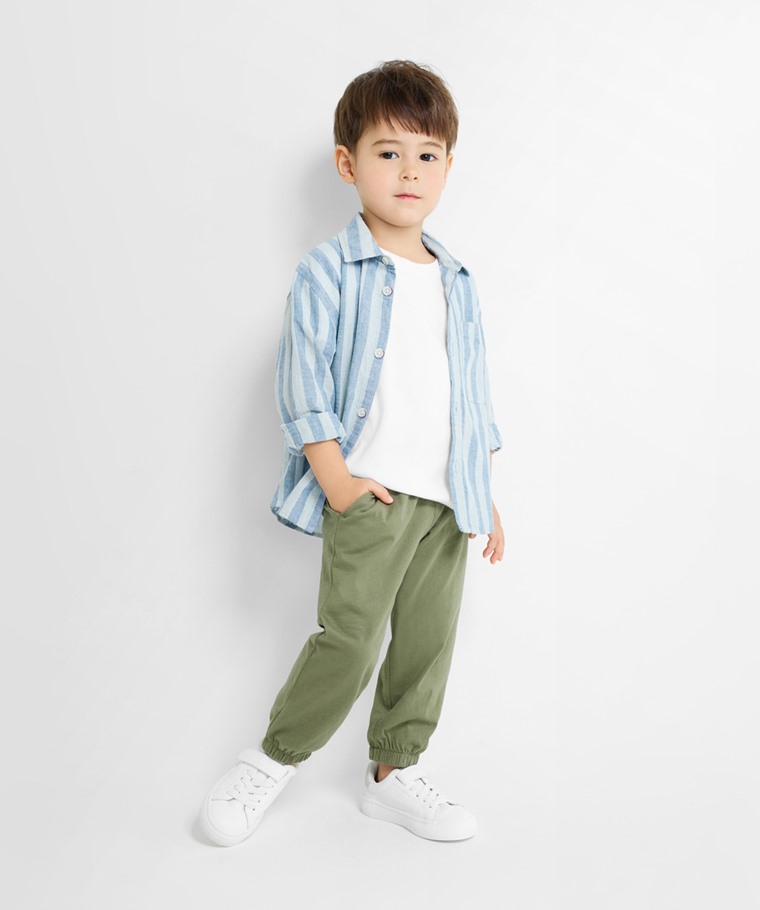 春夏童裝新品：童 · 竹節棉束口褲,童 · 純棉圓領T恤