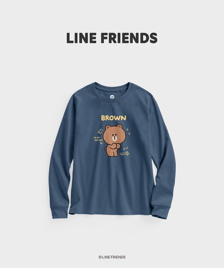 聯名系列T恤-WOMEN：女 · LINE FRIENDS長袖印花T恤-02