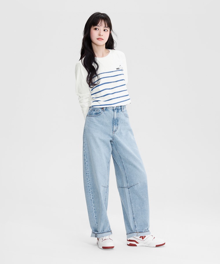 史努比系列長袖印花T恤-02-女