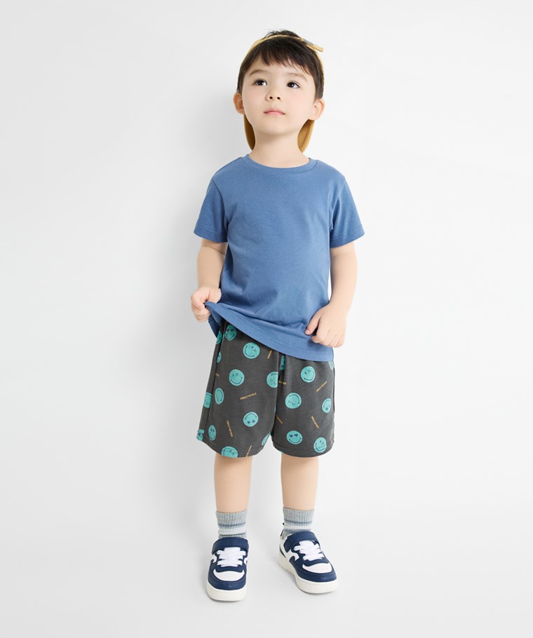 SmileyWorld®竹節棉印花口袋短褲-童