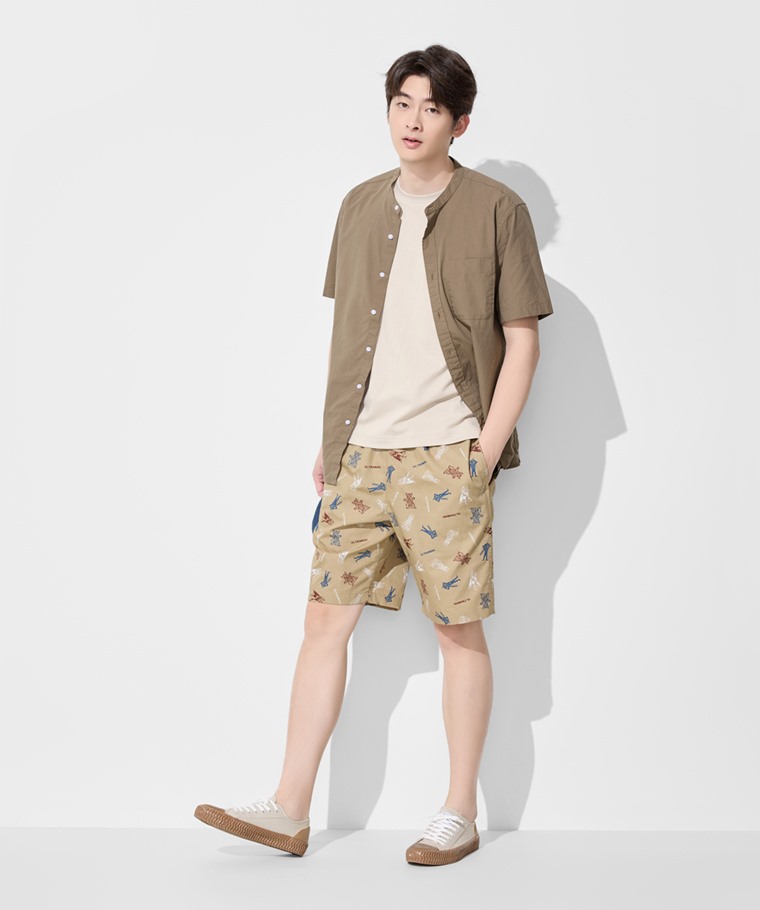 春夏男裝新品：男 · 超人力霸王印花輕便短褲,男 · 柔棉立領短袖襯衫,男 · 輕涼棉質背心