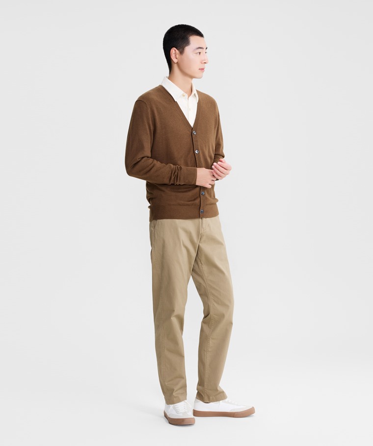 美麗諾羊毛混紡針織外套-男