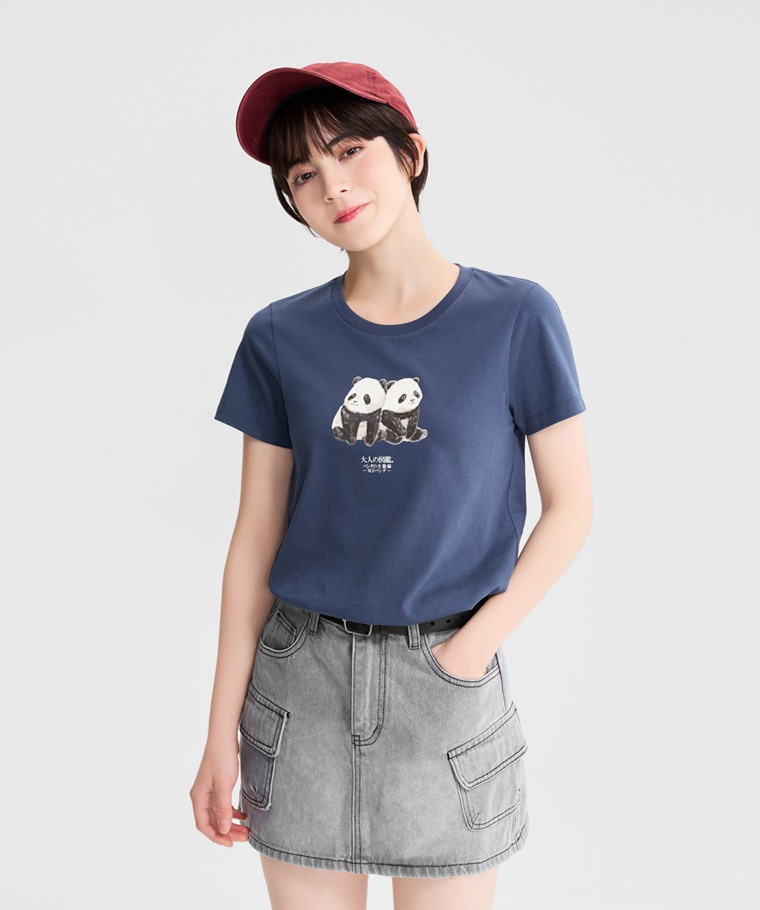 大人的圖鑑印花T恤-19-女