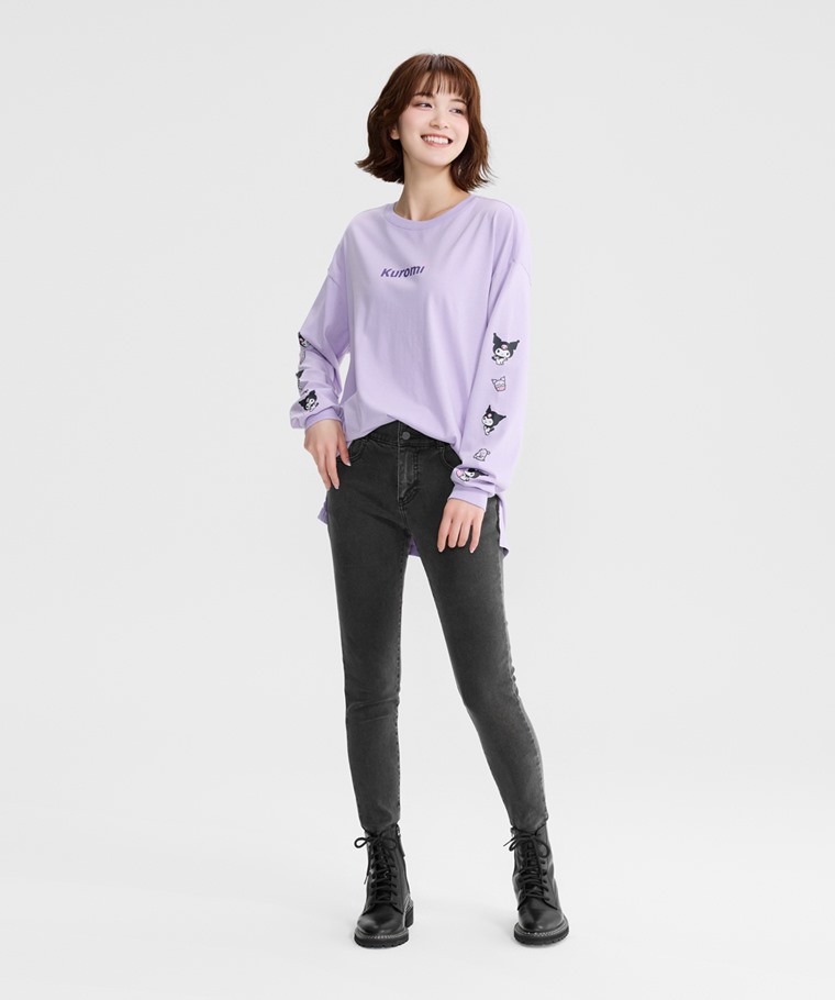 三麗鷗寬長版長袖印花T恤-08-女