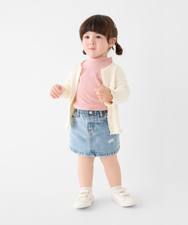 磨毛羅紋立領長袖T恤-Baby
