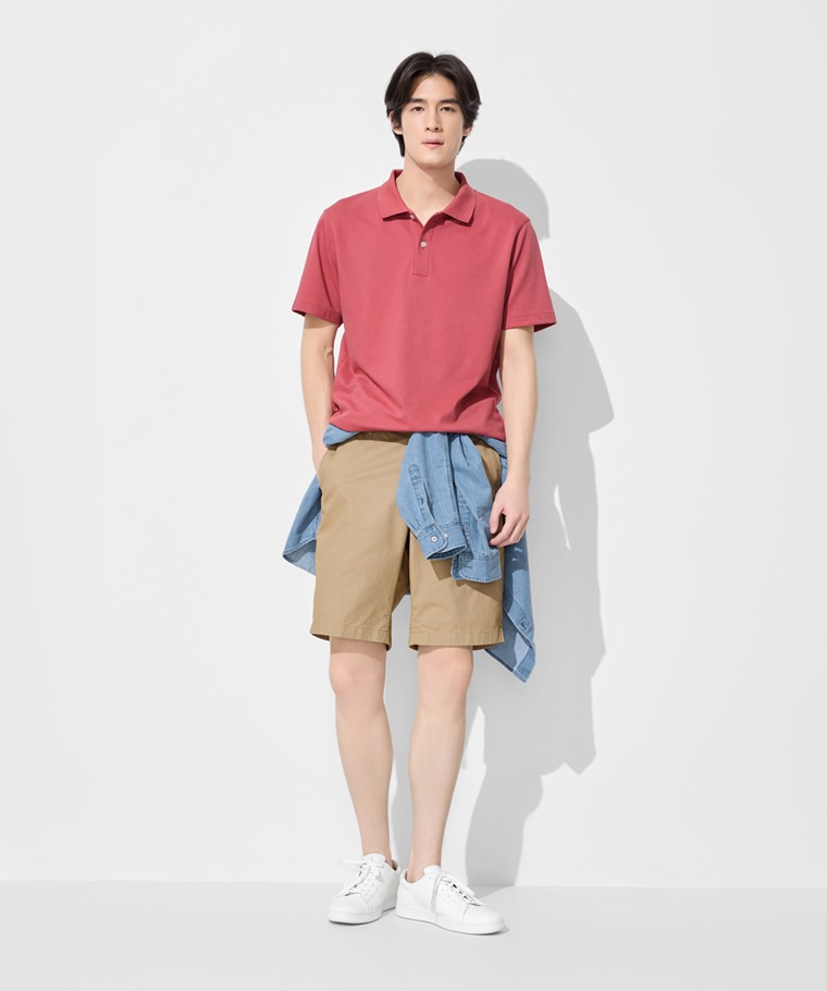 春夏男裝新品：男 · 涼感網眼polo衫,男 · 卡其短褲,男 · 牛仔長袖襯衫