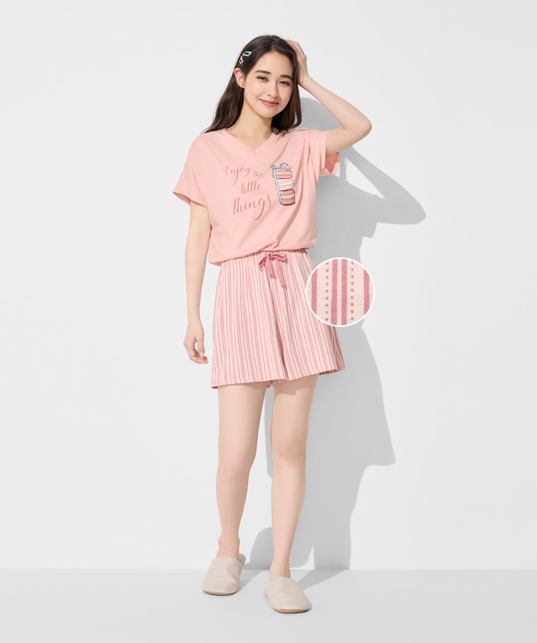 莫代爾V領甜點家居套裝-女