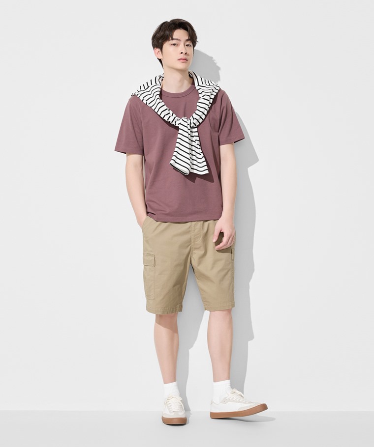 鬆緊工裝短褲-男