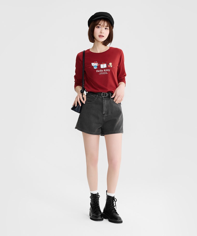 三麗鷗長袖印花T恤-06-女