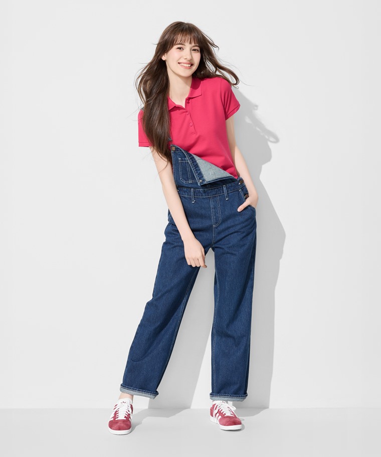 春夏女裝新品：女 · 棉質網眼彈性polo衫,女 · 吊帶牛仔褲