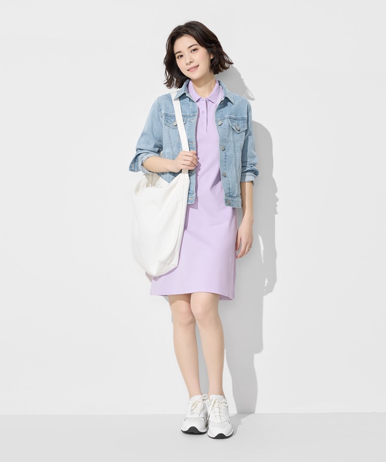 春夏女裝新品：女 · 棉質網眼彈性polo洋裝,女 · 牛仔修身外套