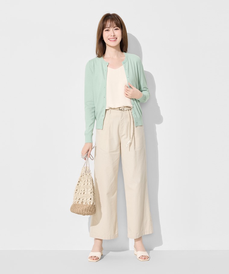 棉質圓領針織外套-女