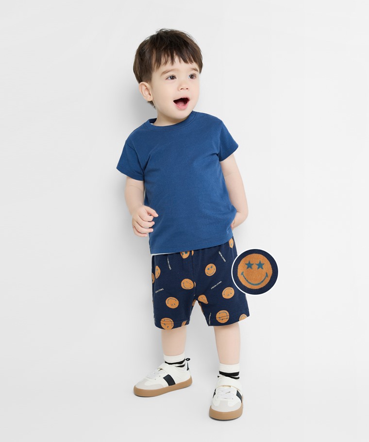 SmileyWorld®竹節棉印花短褲-Baby