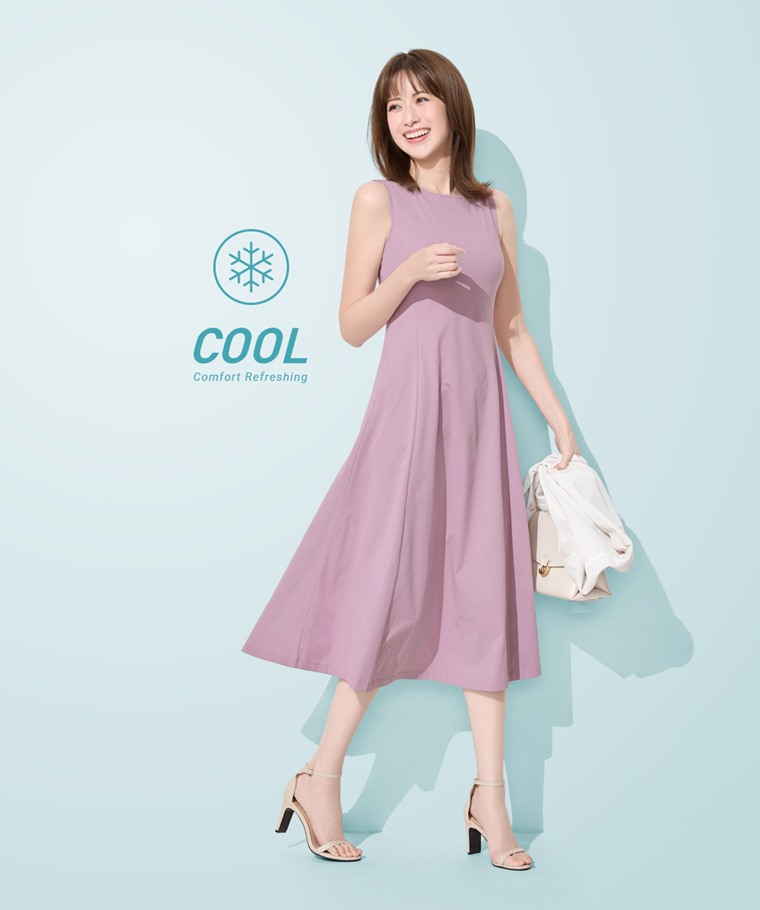 輕涼彈性長洋裝-女