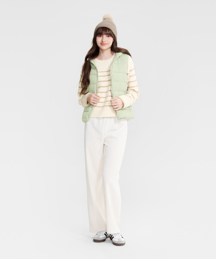 鋪棉造型連帽背心-女