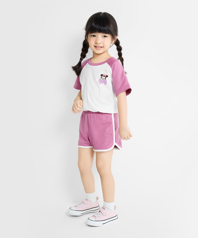 純棉滾邊鬆緊短褲-童