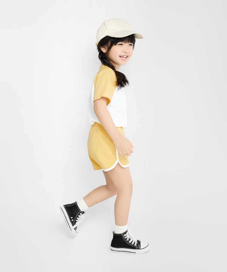 純棉滾邊鬆緊短褲-童