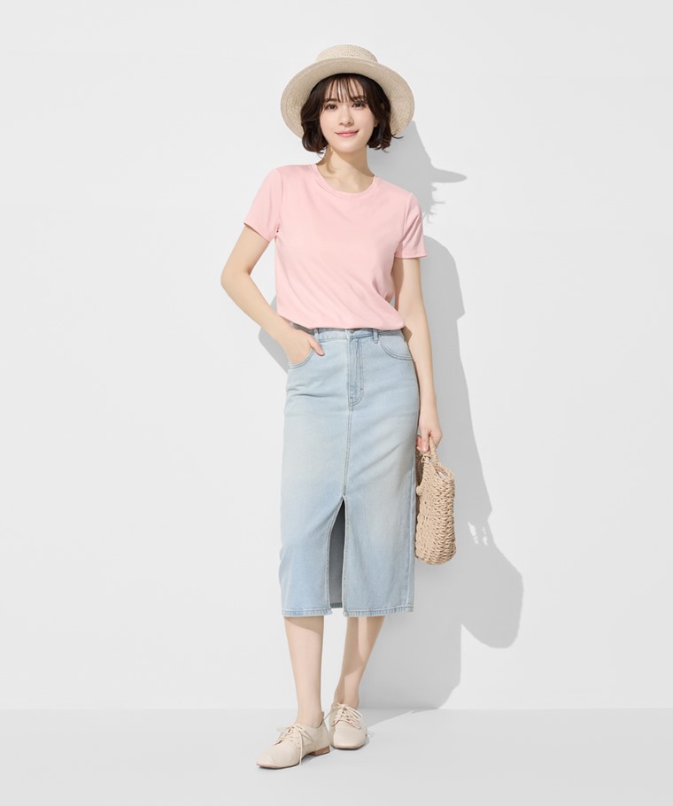春夏女裝新品：女 · 輕涼棉質Bra圓領寬襬T恤