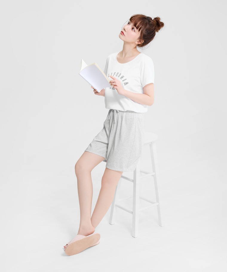 宅家舒適家居系列：女 · 快乾棉文字印花家居套裝