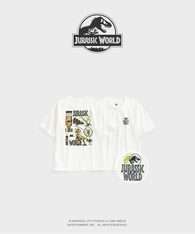 聯名系列T恤-MEN：男 · Jurassic World寬版印花T恤-05