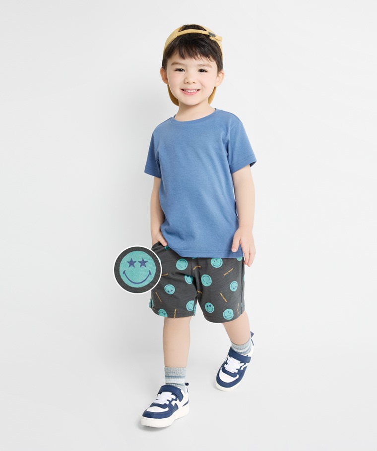 SmileyWorld®竹節棉印花口袋短褲-童