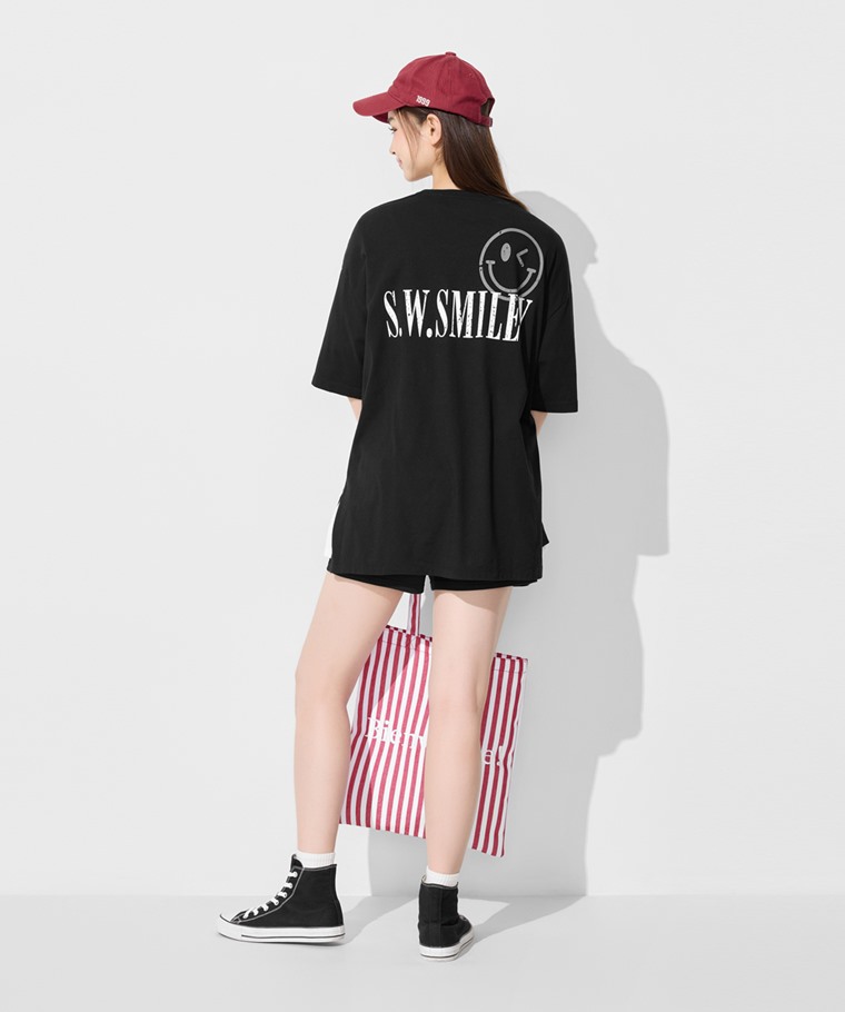 S.W.SMILEY®寬鬆長版T恤-女