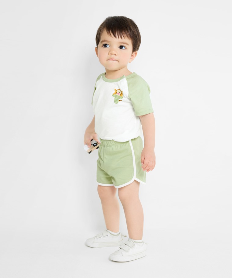 純棉滾邊鬆緊短褲-Baby