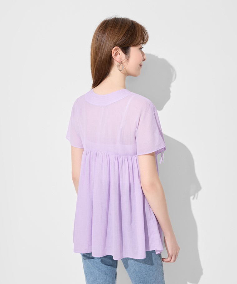 棉質抽繩造型上衣-女