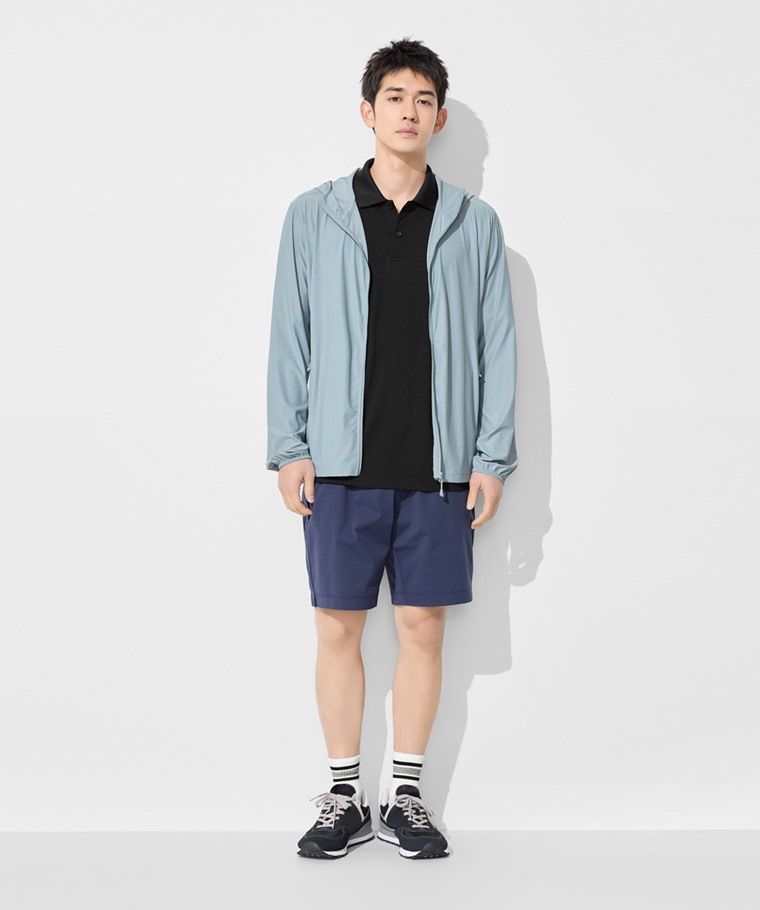 吸排無側縫網眼polo衫-男