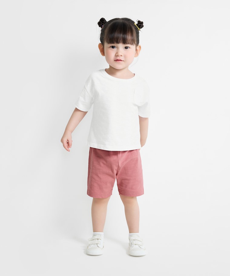 竹節棉短褲-Baby - 經典短褲剪裁，穿著活動自在。