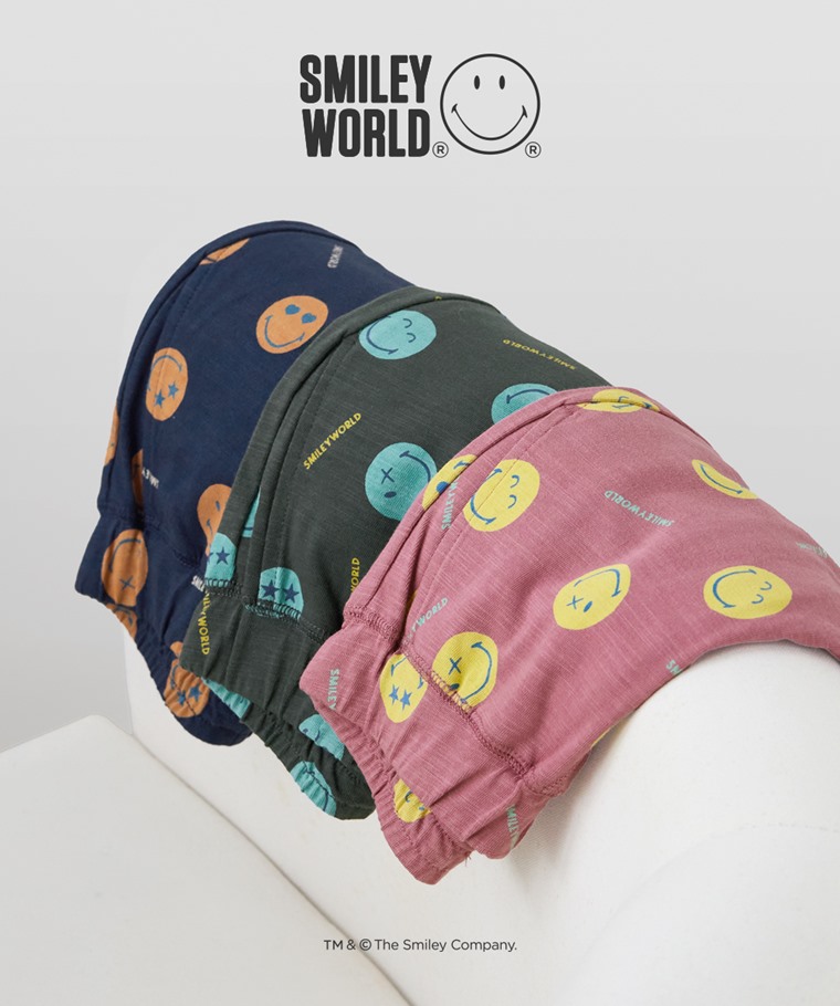 SmileyWorld®竹節棉印花口袋短褲-童