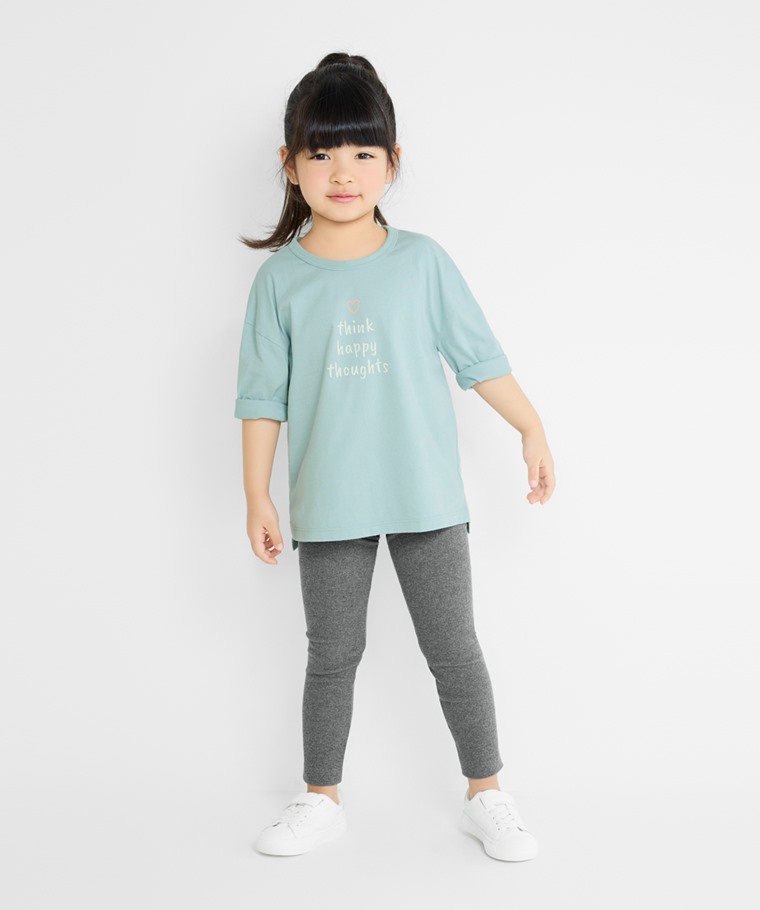 羅紋九分內搭褲-童