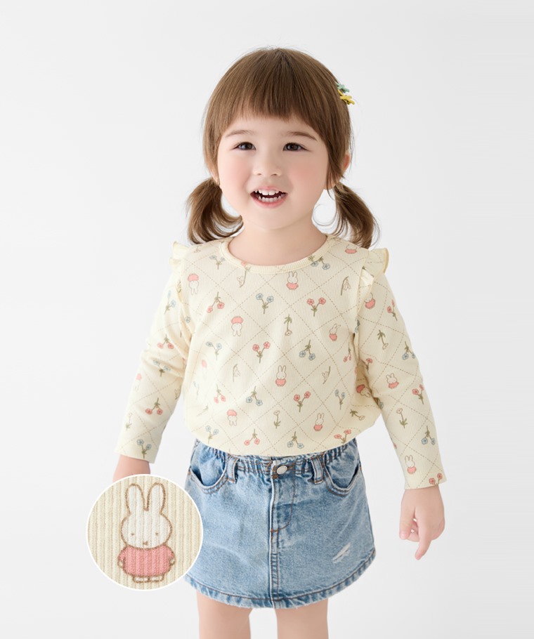 Miffy羅紋荷葉造型印花T恤-Baby